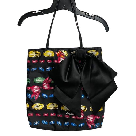 Brighton Take A Beau Big Bow Black Tote Shoulder Bag Purse